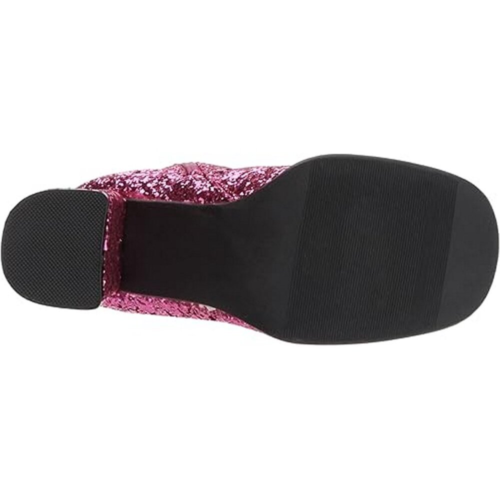 GO GO BOOT, Sz 7, 3" Heel, FUSCIA GLITTER, 15" TALL - Picture 4 of 7